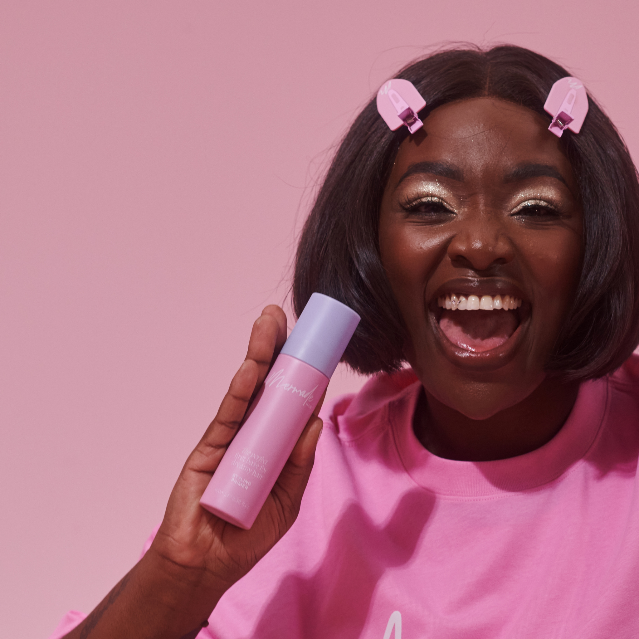 Model using the Mermade Hair Primer