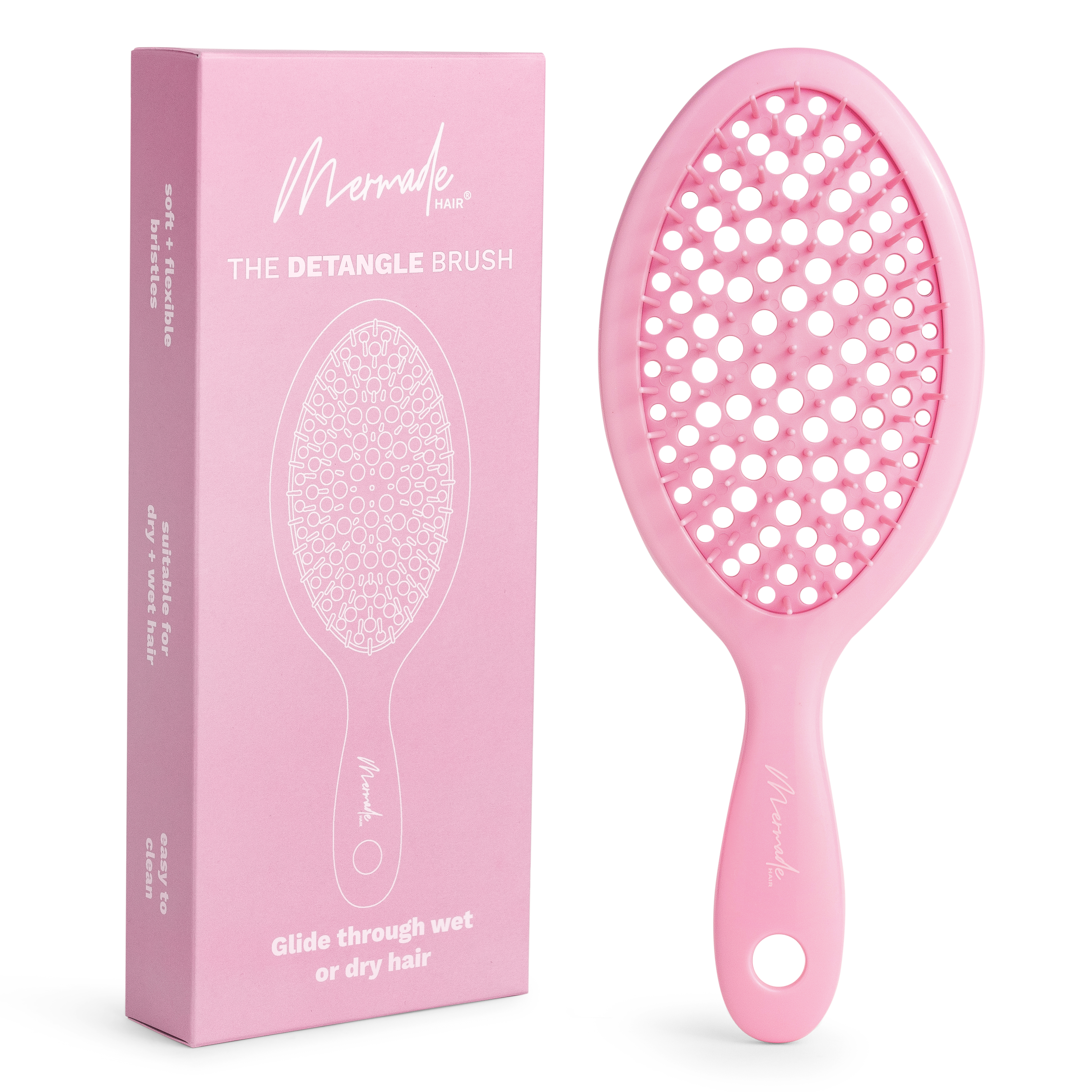 Mermade Hair Detangle Brush in Pink Front