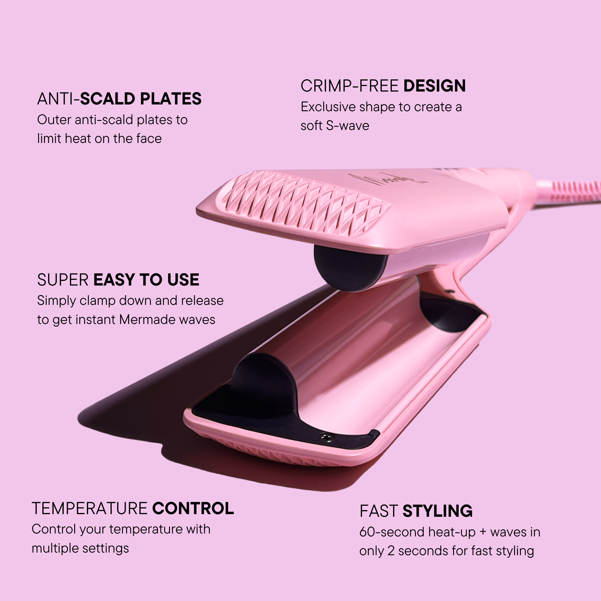 Features and benefits of the Double Waver - Pink