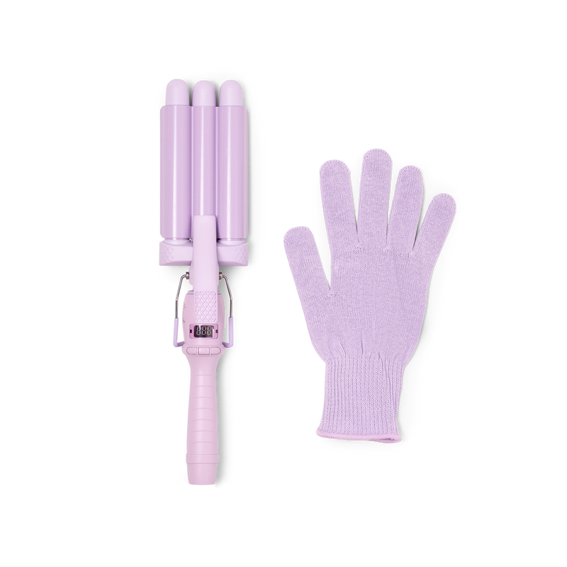 Mermade Hair Cutie Waver in Lilac Flatlay with Glove