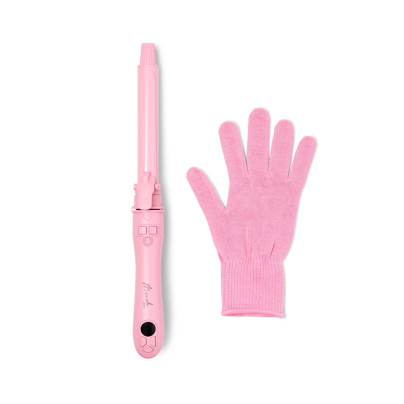 Mermade Hair Pink Spin flatlay with glove